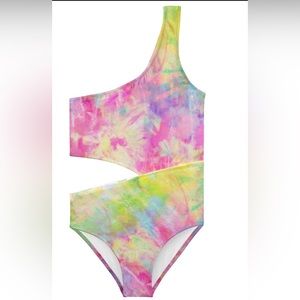 Stella Cove girls tie dye one piece cut out swim suit. Size 6
